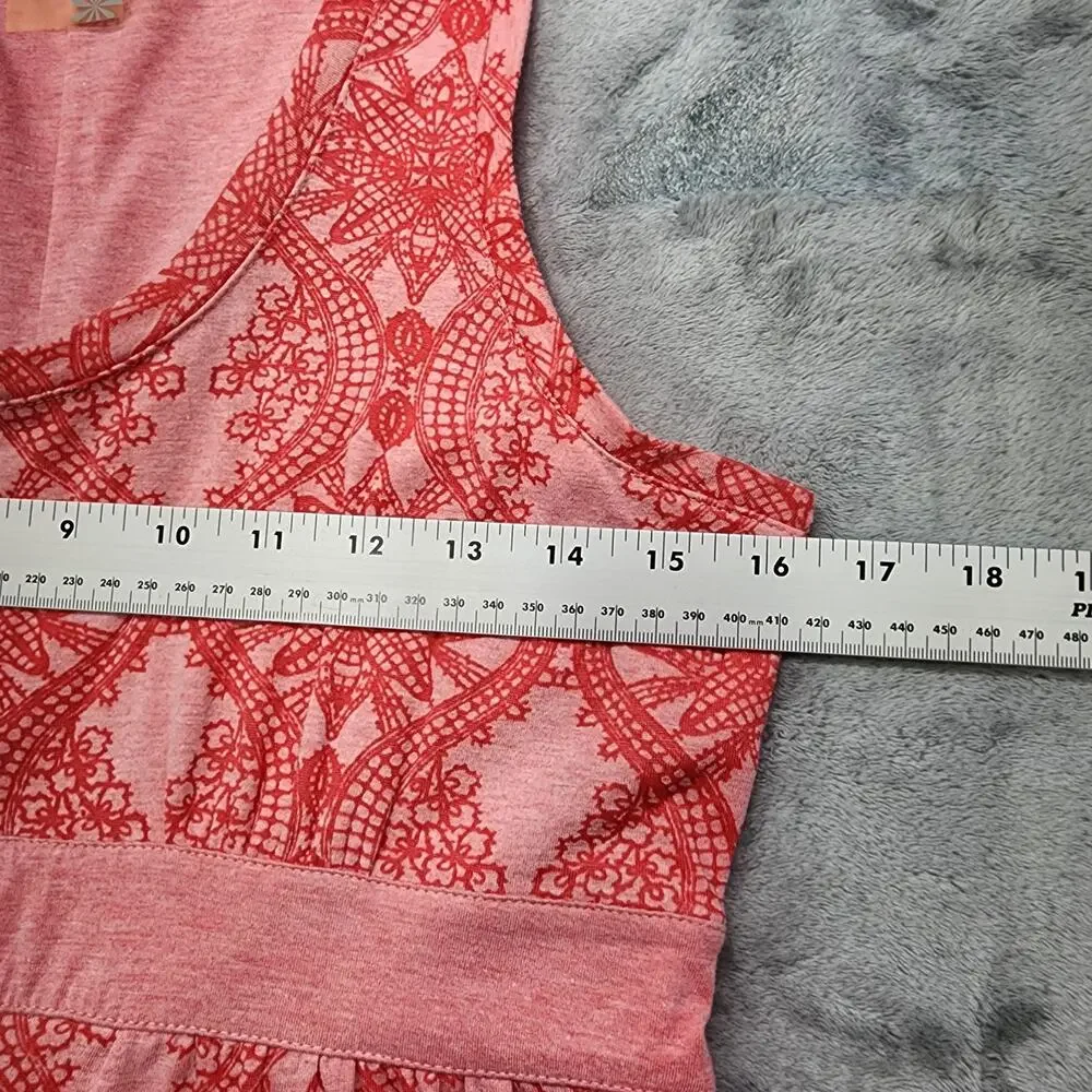 Athleta Dress Womens S Pink Burnout Vyasa Sleeveless Double Layer Tie Waist Airy